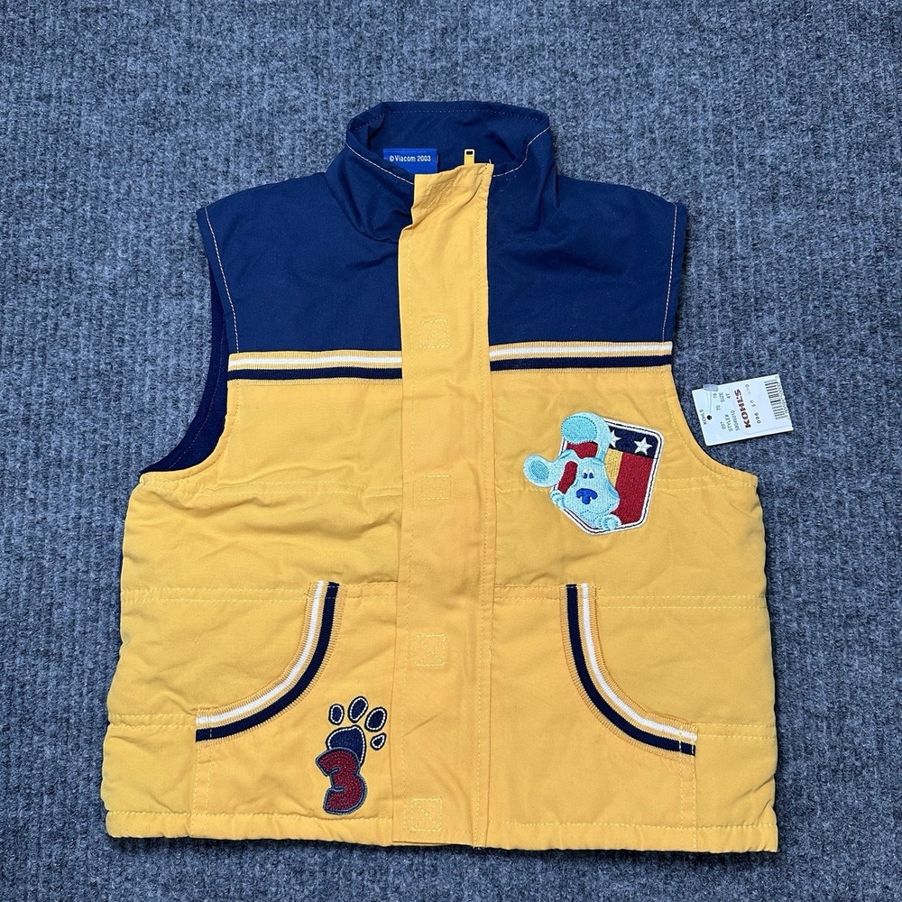 Vintage Y2K Viacom 2003 Blue's Clues puffer vest Kids‎ Size 4t Embroidered